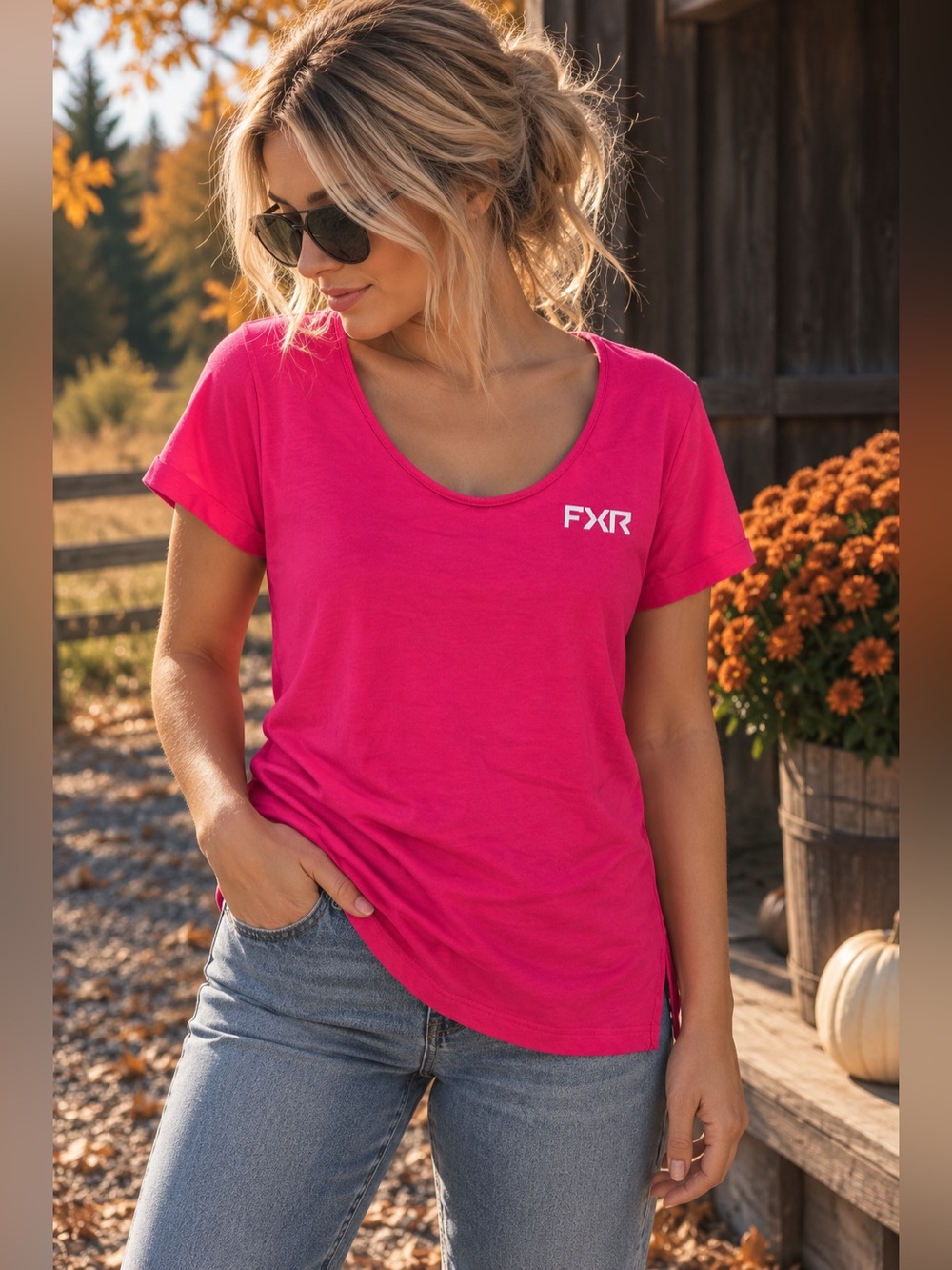 FXR | Hot Pink 🩷 | Scoop Neck T-Shirt | Moto ATV | Size S